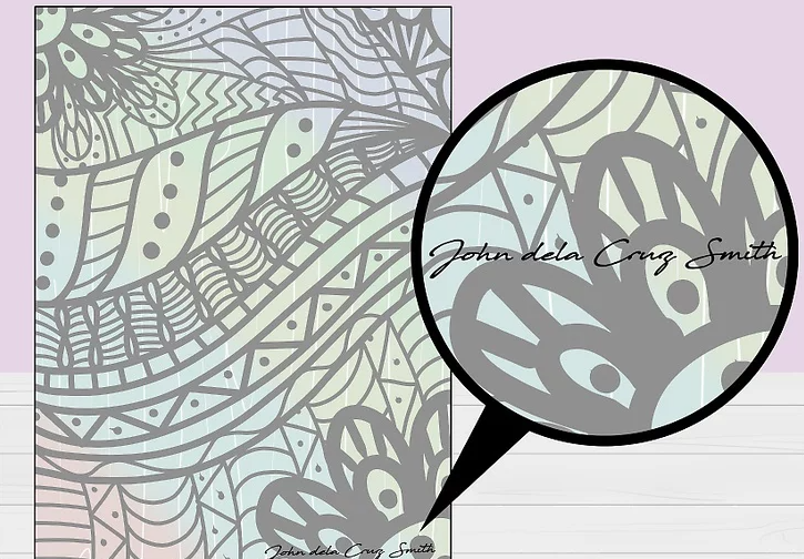 Sign in a bottom corner for a traditional signature