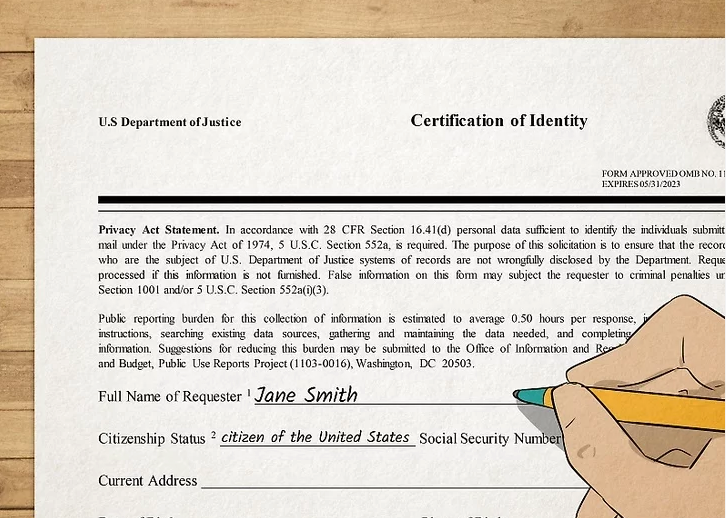 Complete Your Certification of Identity (DOJ-361) Form