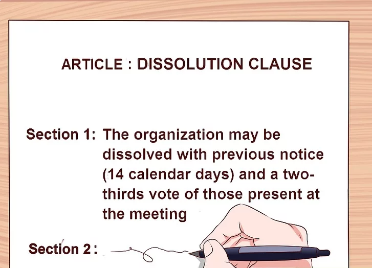 Insert a Dissolution Clause Article