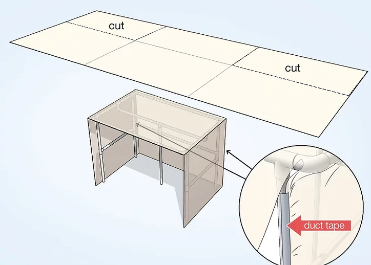Trim and Tape the Plastic Along the Back