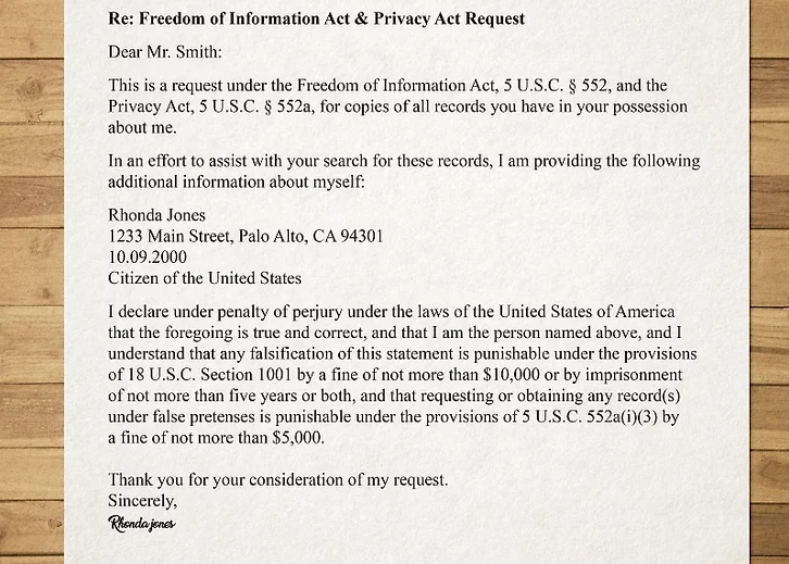 If You Don’t Want to Fill Out the DOJ-361 Form, Make a Letter Request