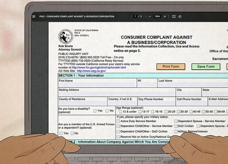 Fill out the complaint form on the AG’s website.