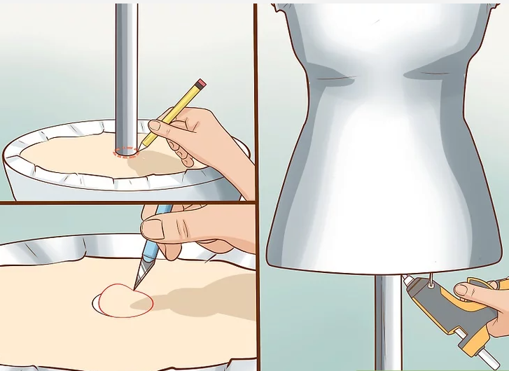 Mount the mannequin onto a sturdy metal stand