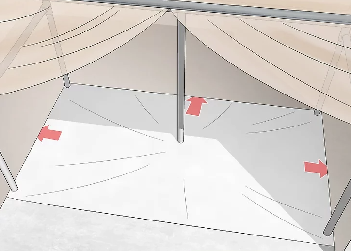 Lay Down a Drop Cloth Inside the Booth