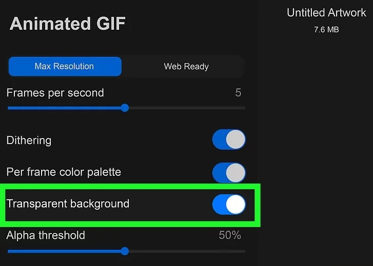 Activate transparent backgrounds