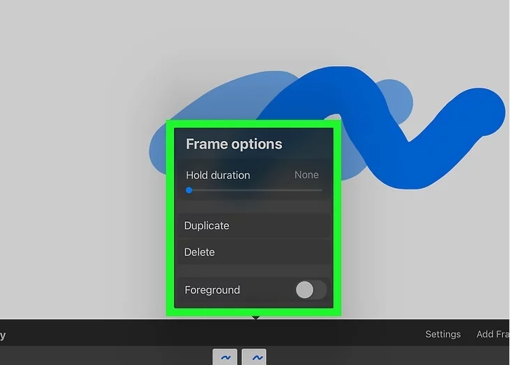 Open the Frame Options menu