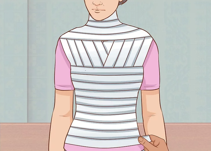 Finish by wrapping tape from the waist down to the shirt’s hem