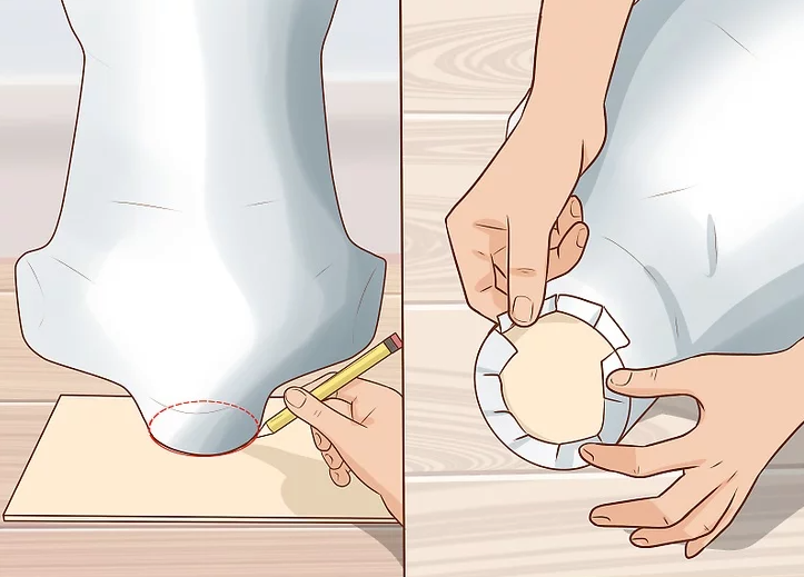 Close the top of the mannequin using the same method