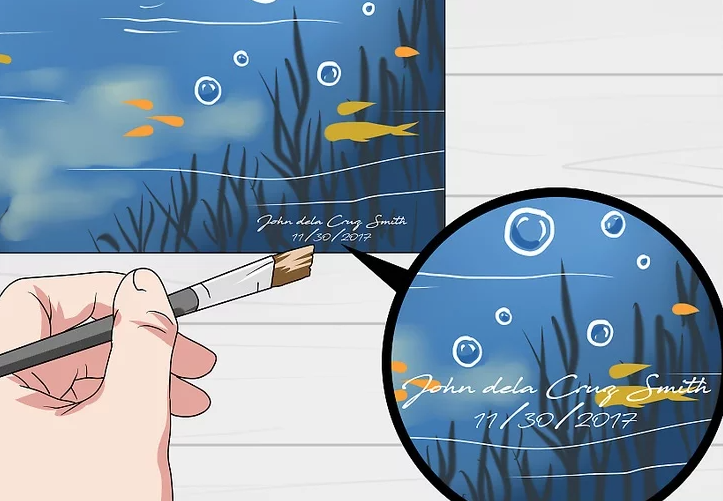Include the year of creation with your signature