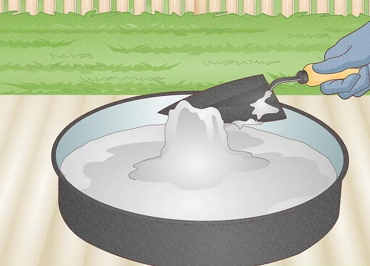 Fill the Mold Partway with Concrete