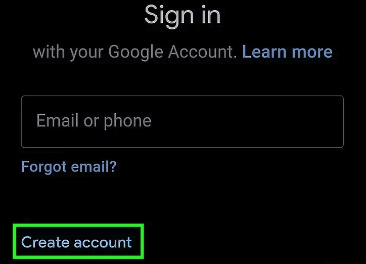 Step 1: Open the Account Creation Page