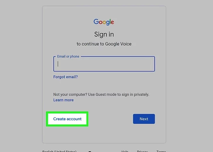 Step 2: Go to the Account Creation Page
