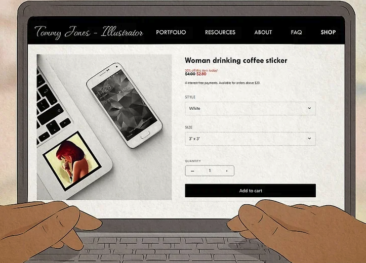 Step 6: Add an online shop if you sell artwork