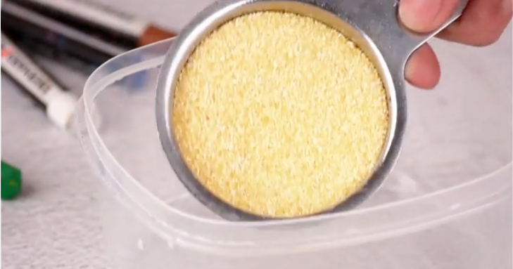 Step 4: Shake Pastels with Rice or Cornmeal for Bulk Cleaning