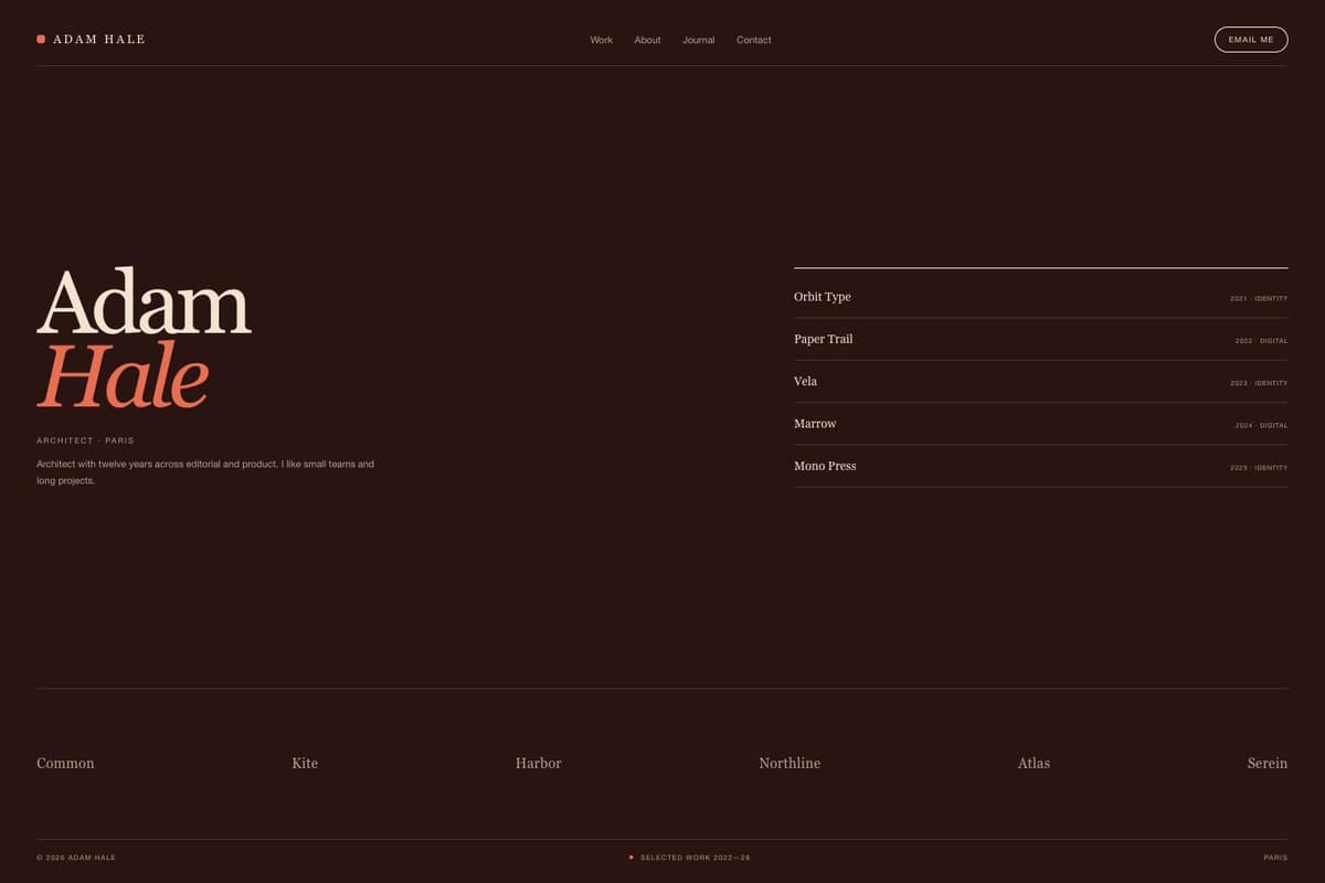 Adam Hale — full page preview