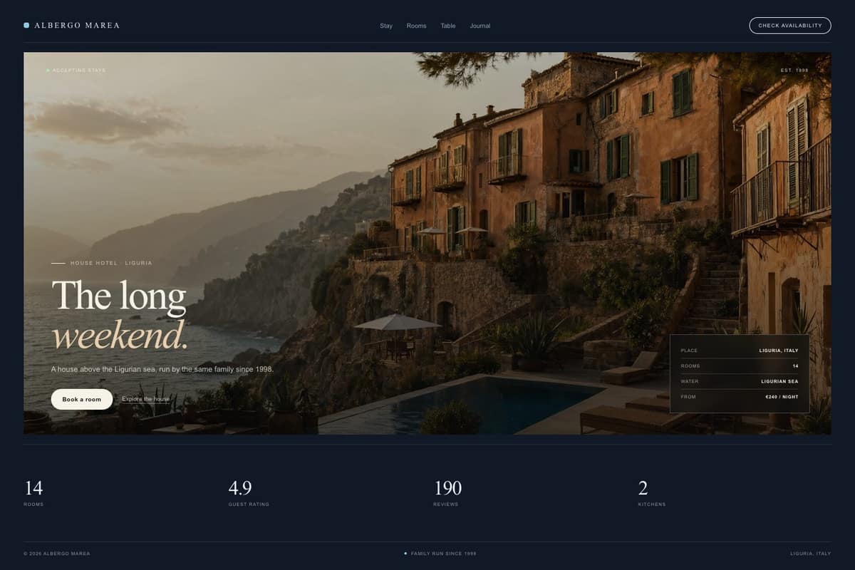 Albergo Marea — full page preview