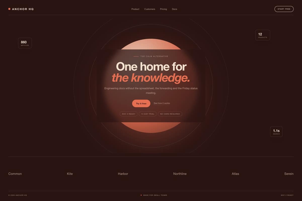 Anchor HQ — full page preview
