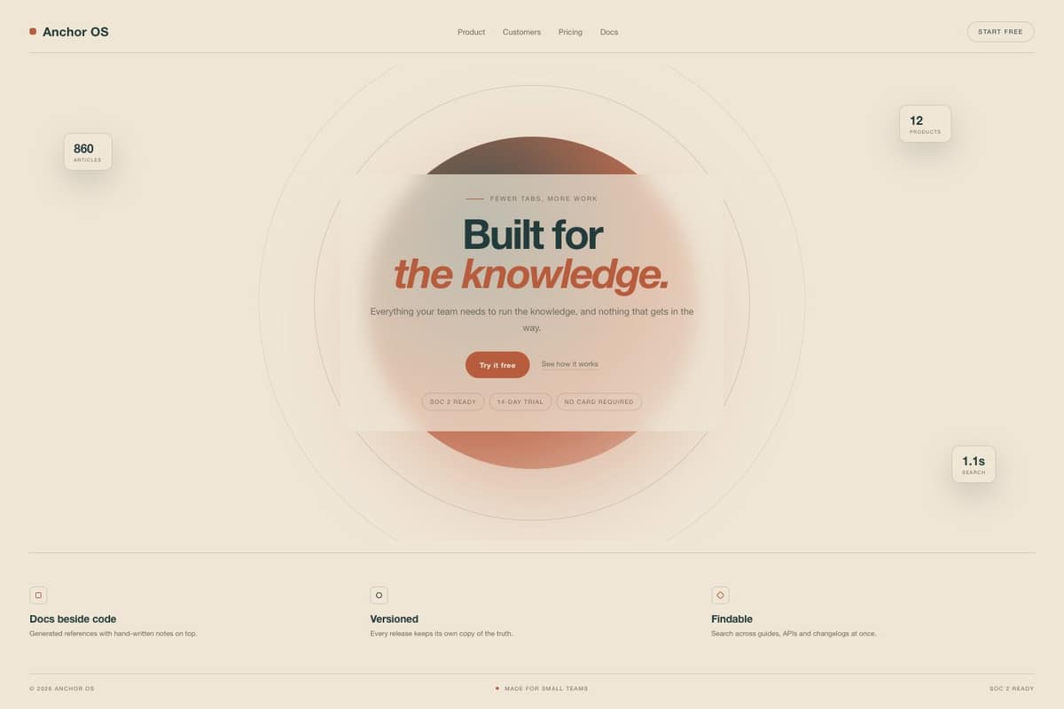 Anchor OS — full page preview