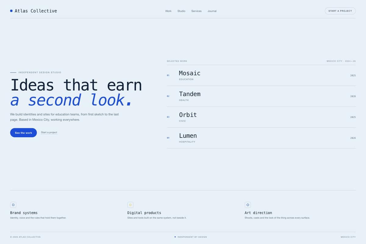 Atlas Collective — full page preview