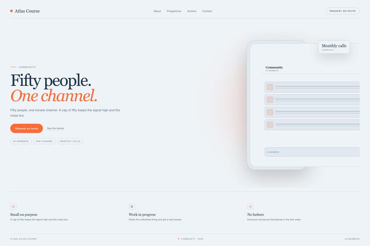 Atlas Course — full page preview
