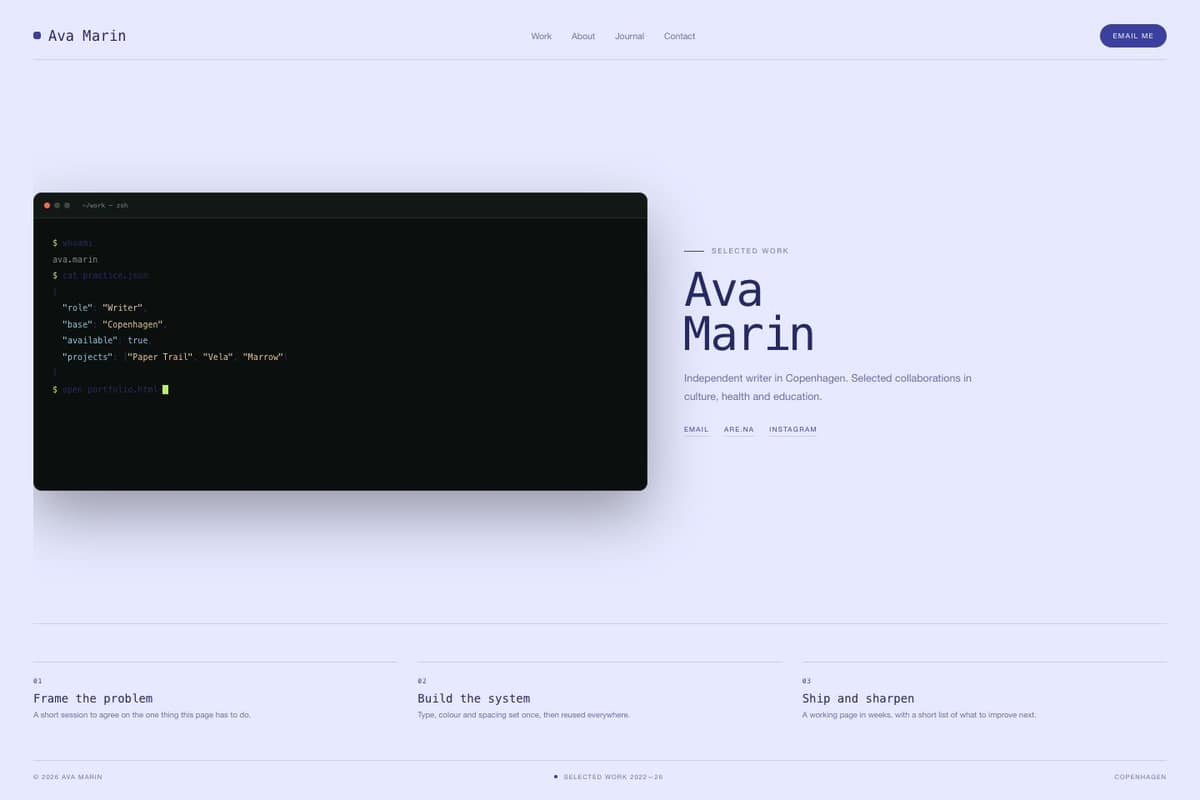 Ava Marin — full page preview