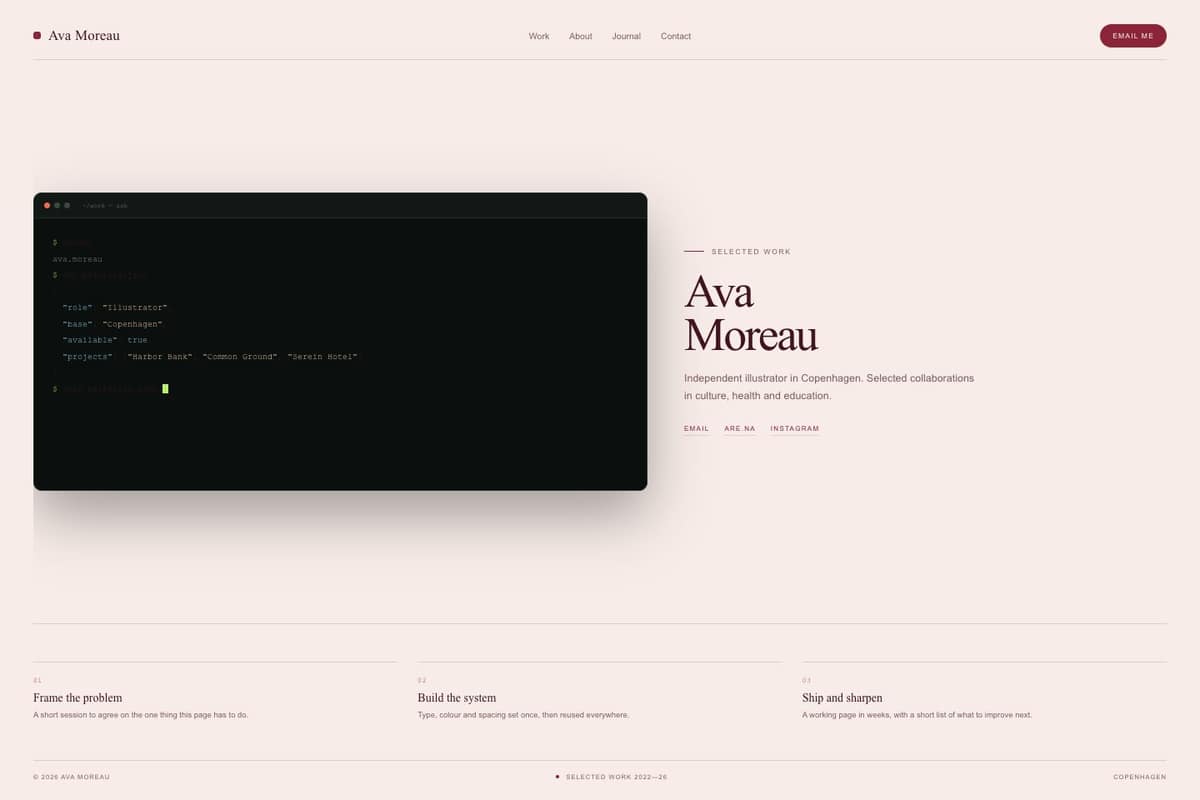 Ava Moreau — full page preview