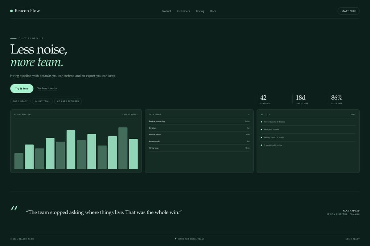 Beacon Flow — full page preview