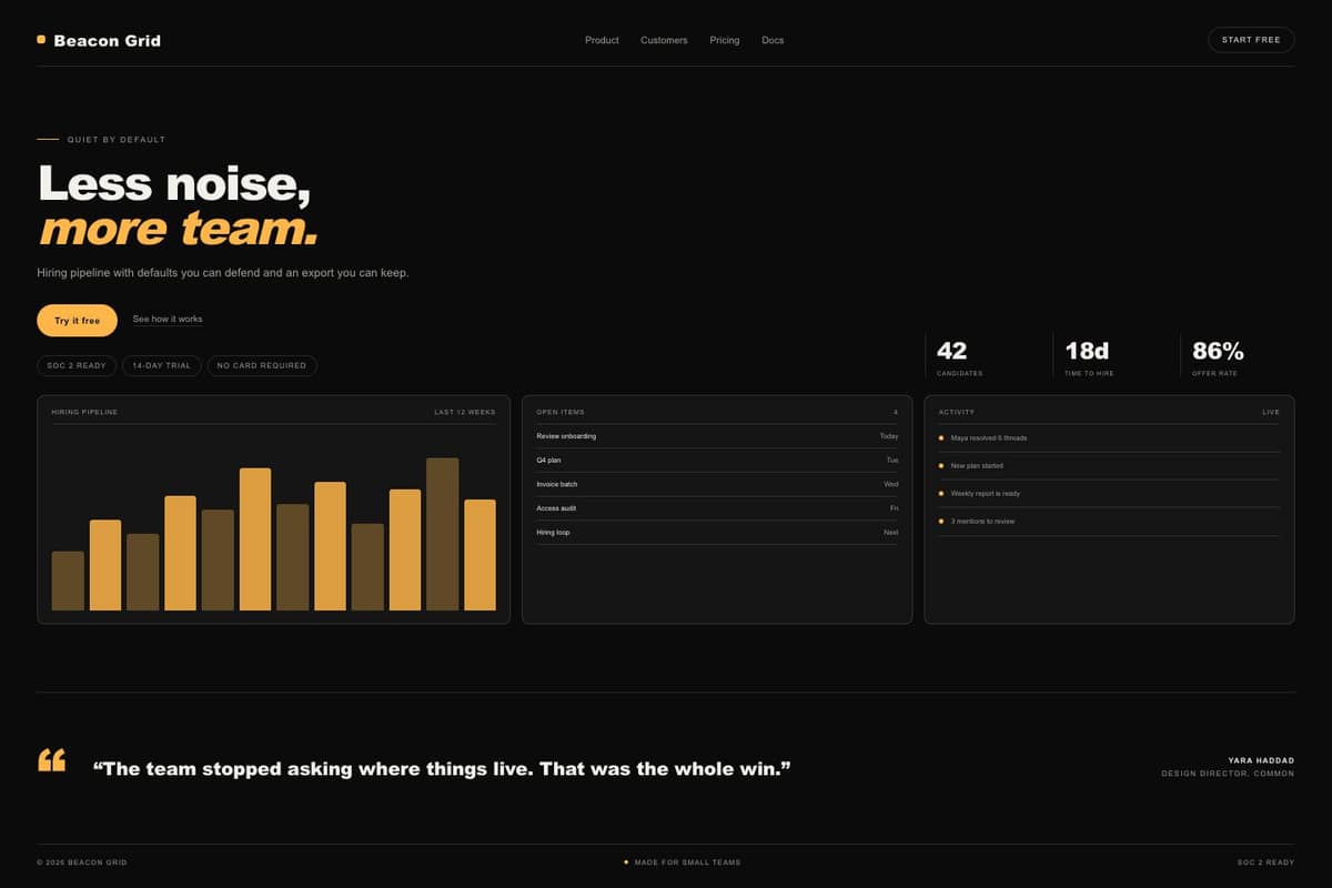 Beacon Grid — full page preview