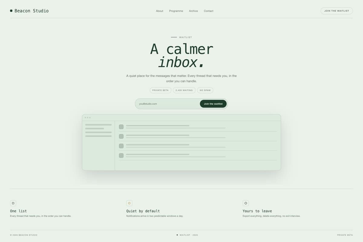 Beacon Studio — full page preview
