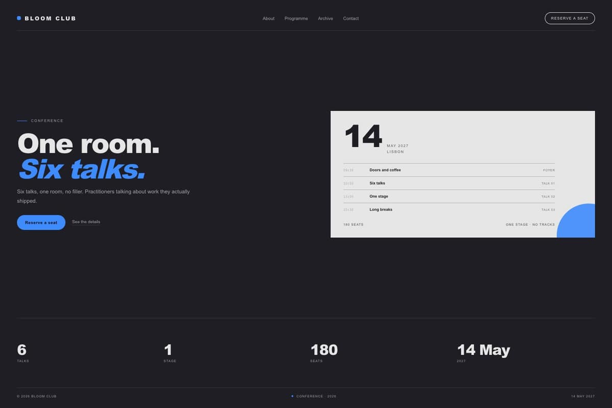 Bloom Club — full page preview