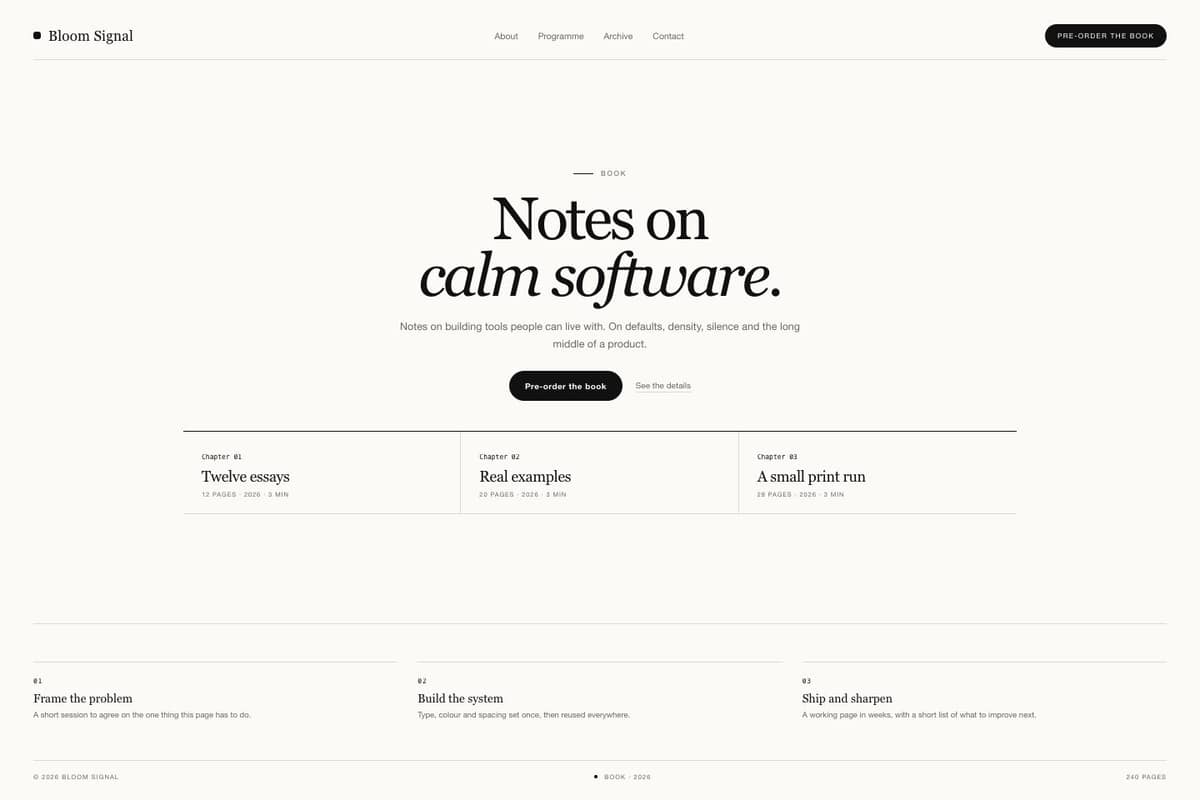 Bloom Signal — full page preview