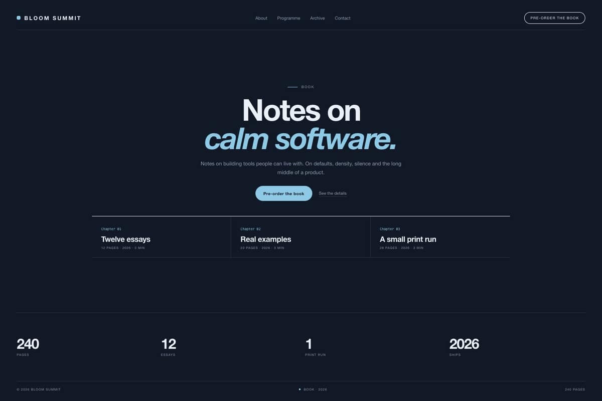Bloom Summit — full page preview