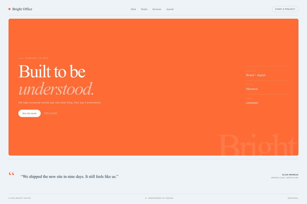 Bright Office — full page preview