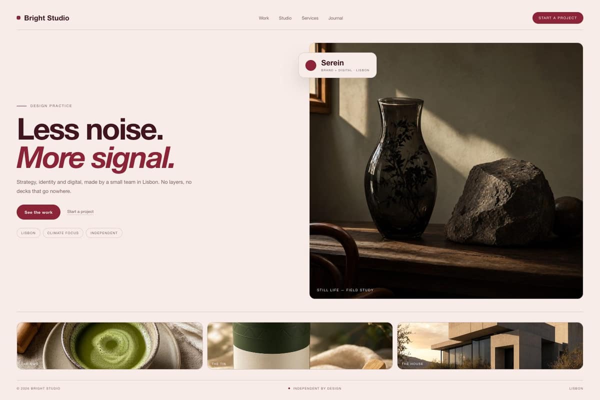 Bright Studio — full page preview