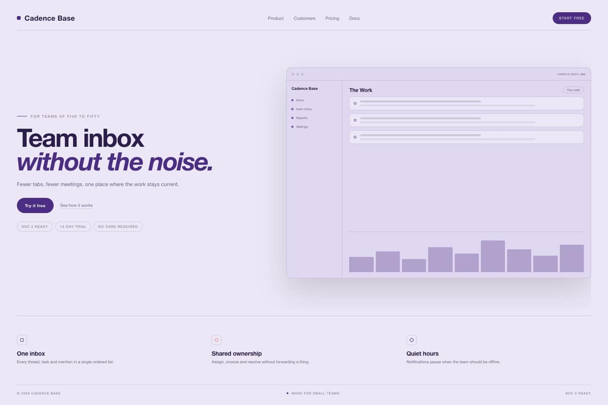 Cadence Base — full page preview