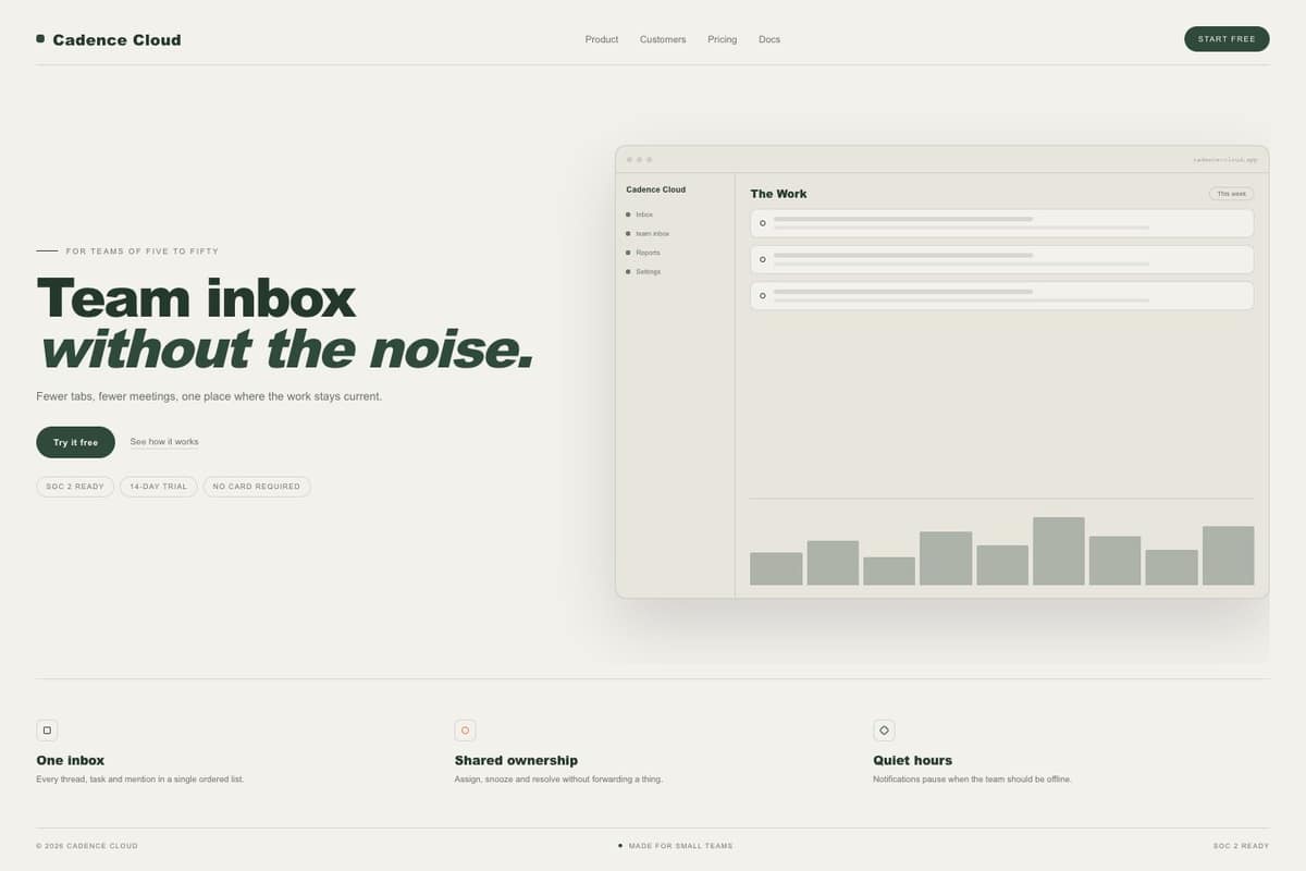 Cadence Cloud — full page preview