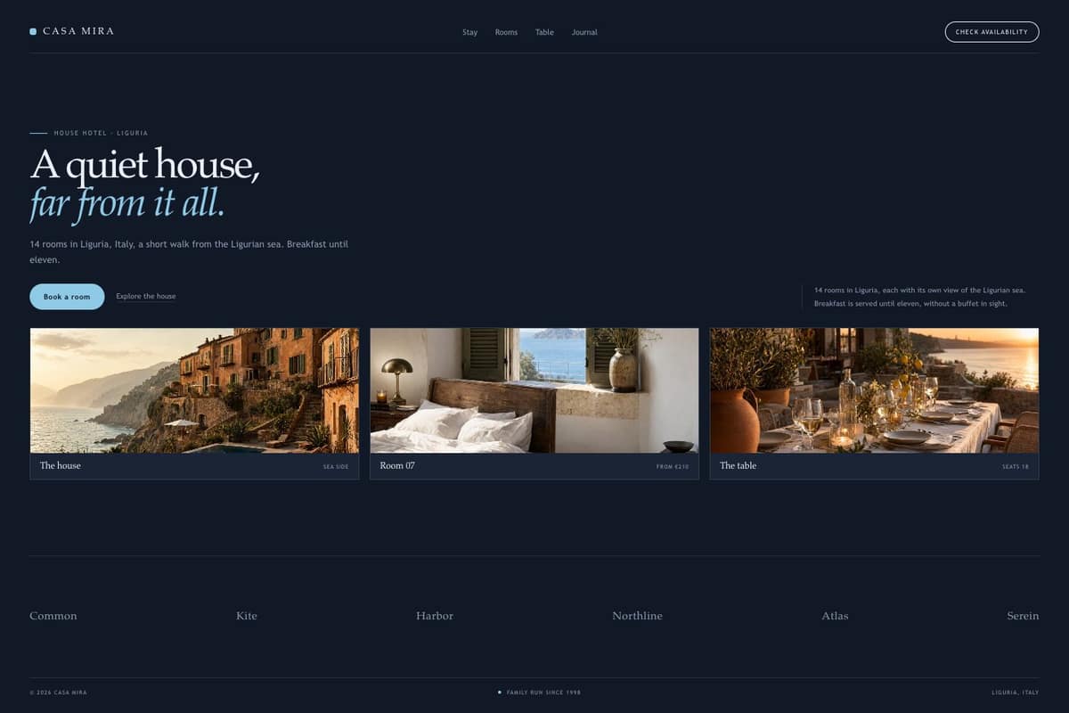 Casa Mira — full page preview