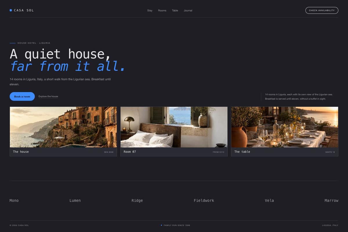 Casa Sol — full page preview