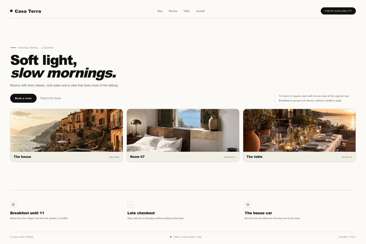 Casa Terra — full page preview