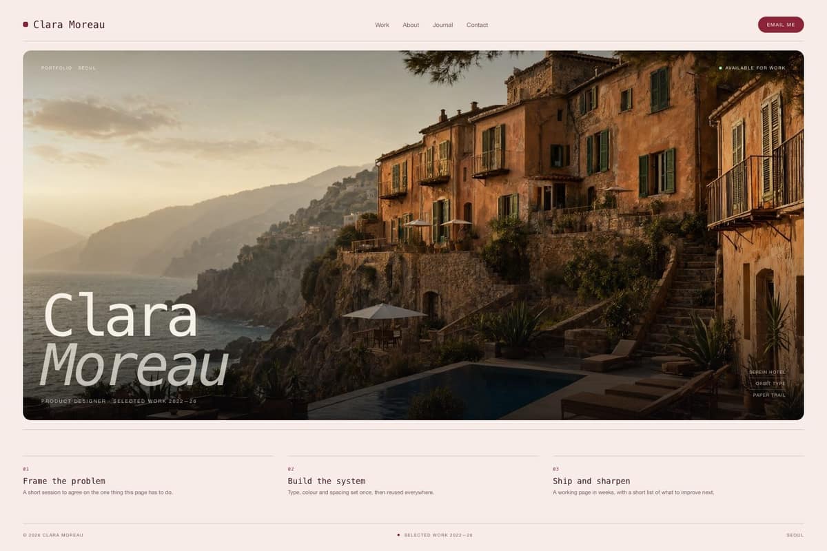Clara Moreau — full page preview
