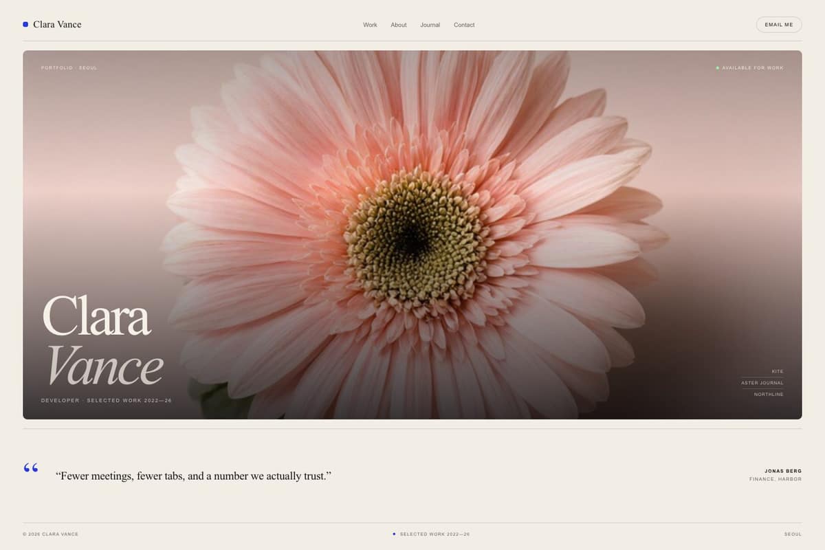 Clara Vance — full page preview