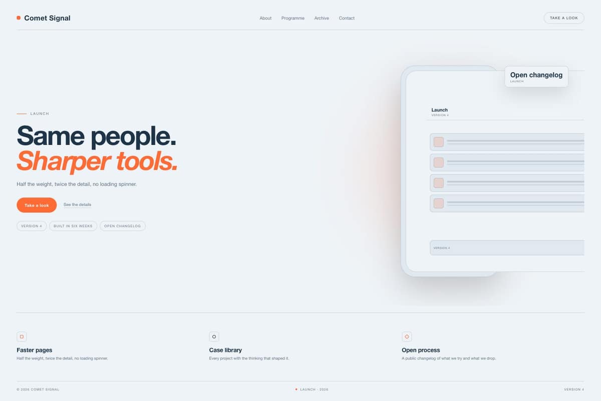 Comet Signal — full page preview