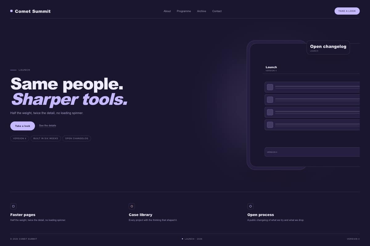Comet Summit — full page preview