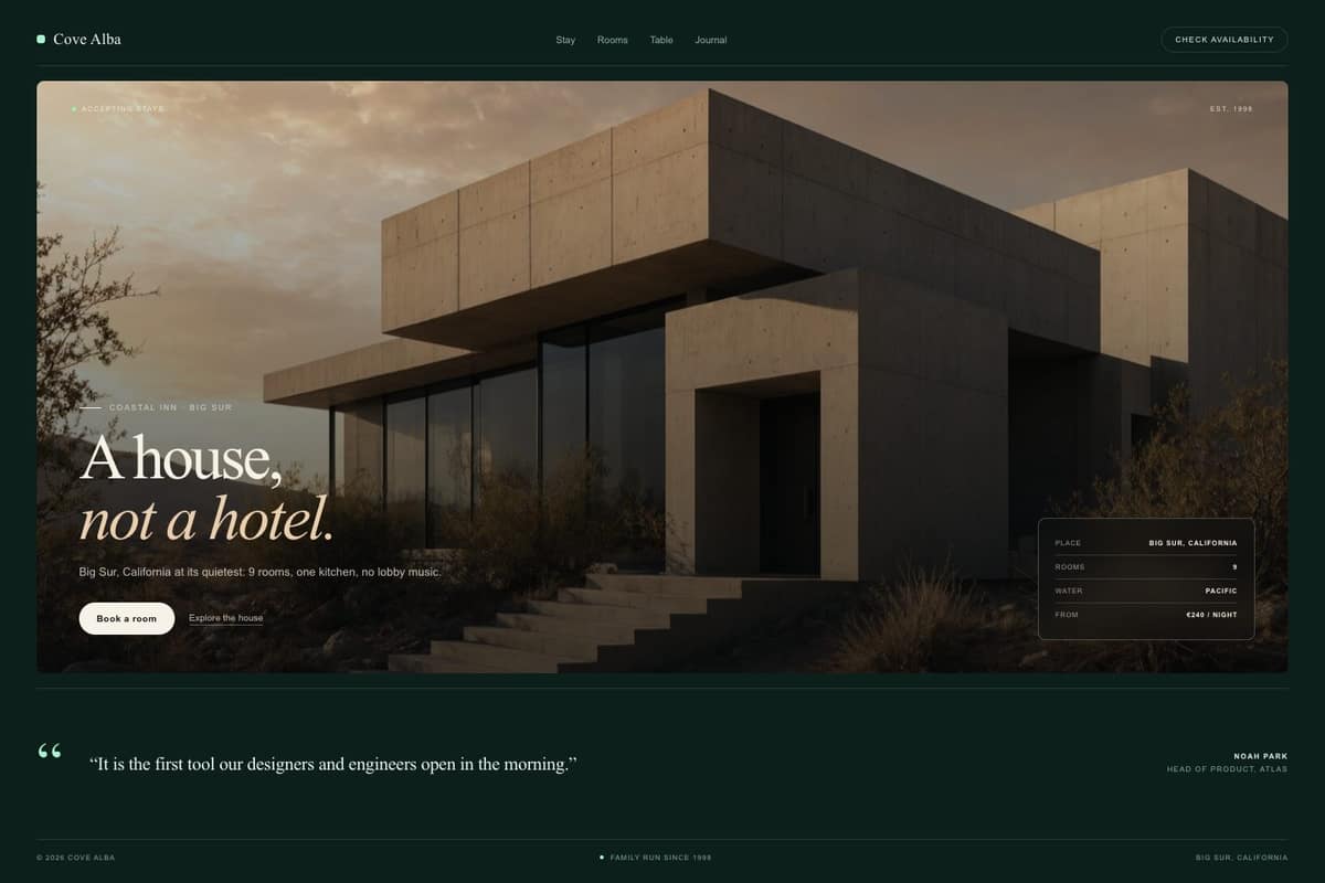 Cove Alba — full page preview