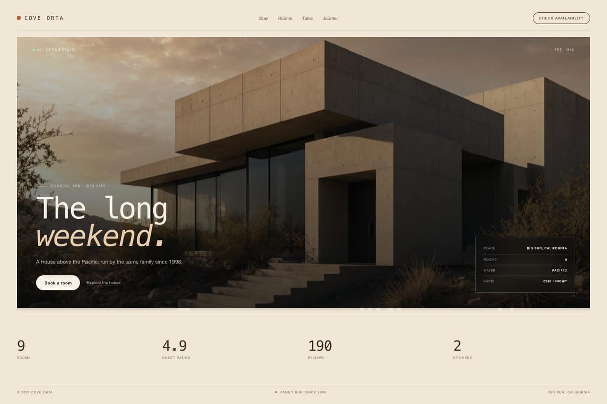 Cove Orta — full page preview