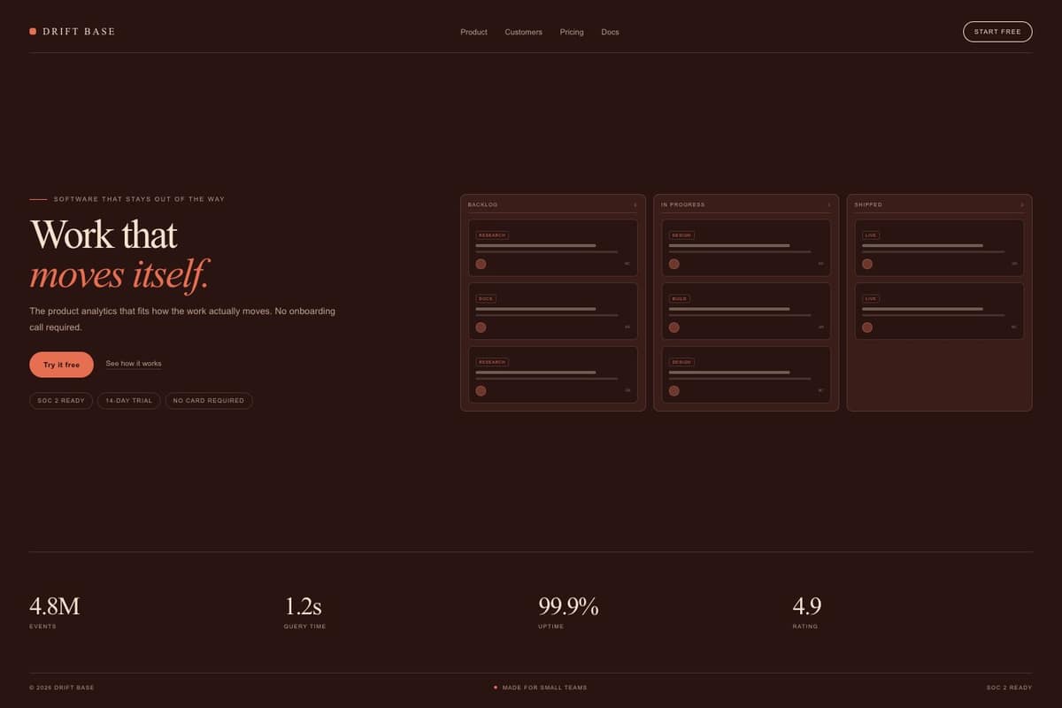 Drift Base — full page preview