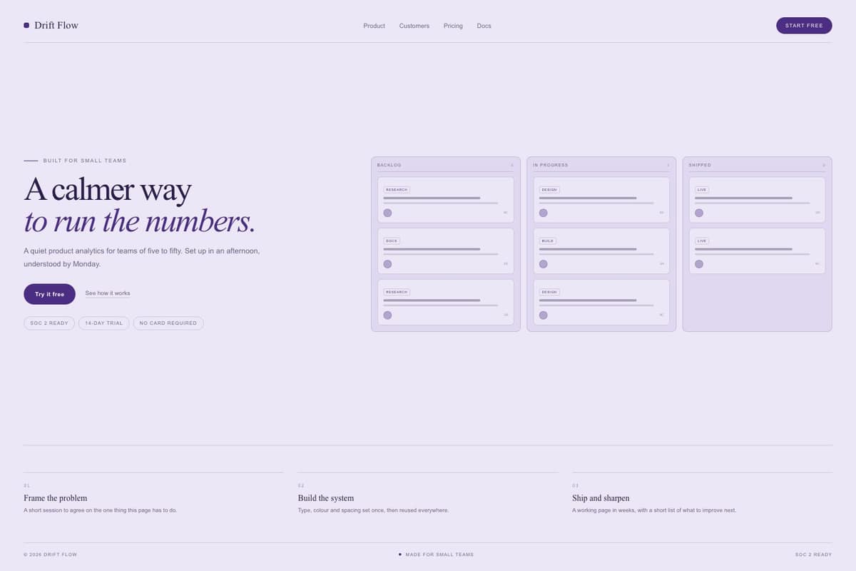 Drift Flow — full page preview