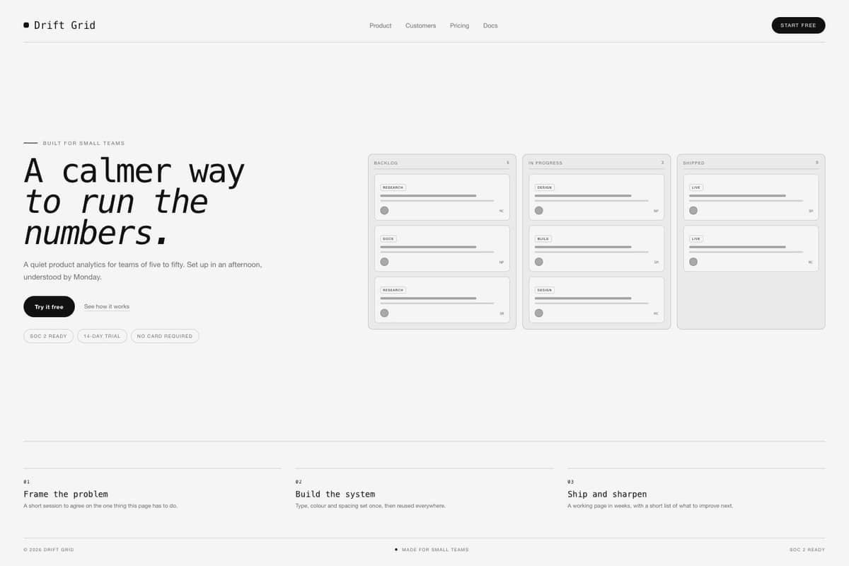 Drift Grid — full page preview