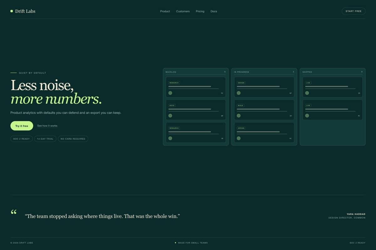 Drift Labs — full page preview