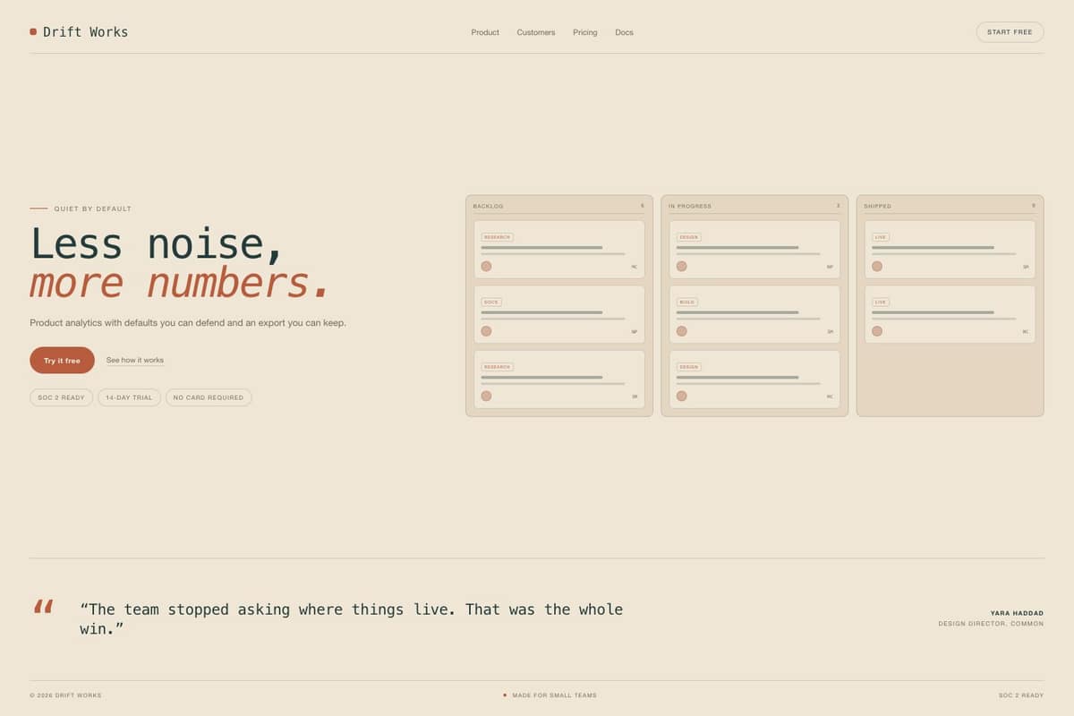 Drift Works — full page preview